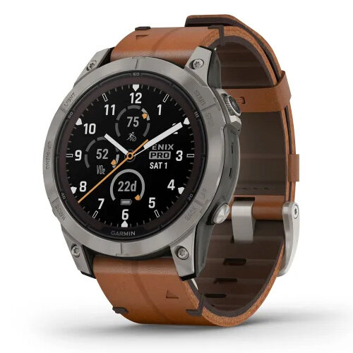 Умные часы Garmin fenix 7 Pro – Sapphire Solar Edition Titanium with Chestnut Leather Band (010-02777-30)