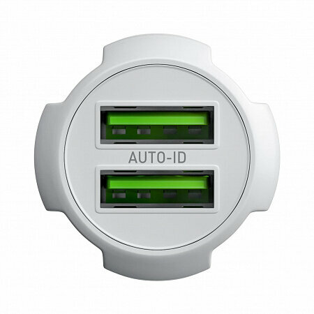 Автомобильное зарядное устройство с 2-мя USB-выходами и кабелем micro USB
