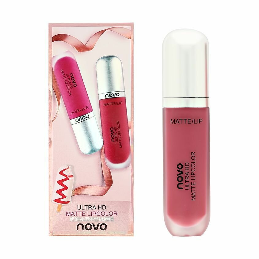 Помада для губ NOVO ULTRA HD MATTE LIPCOLOR матовая жидкая тон 02