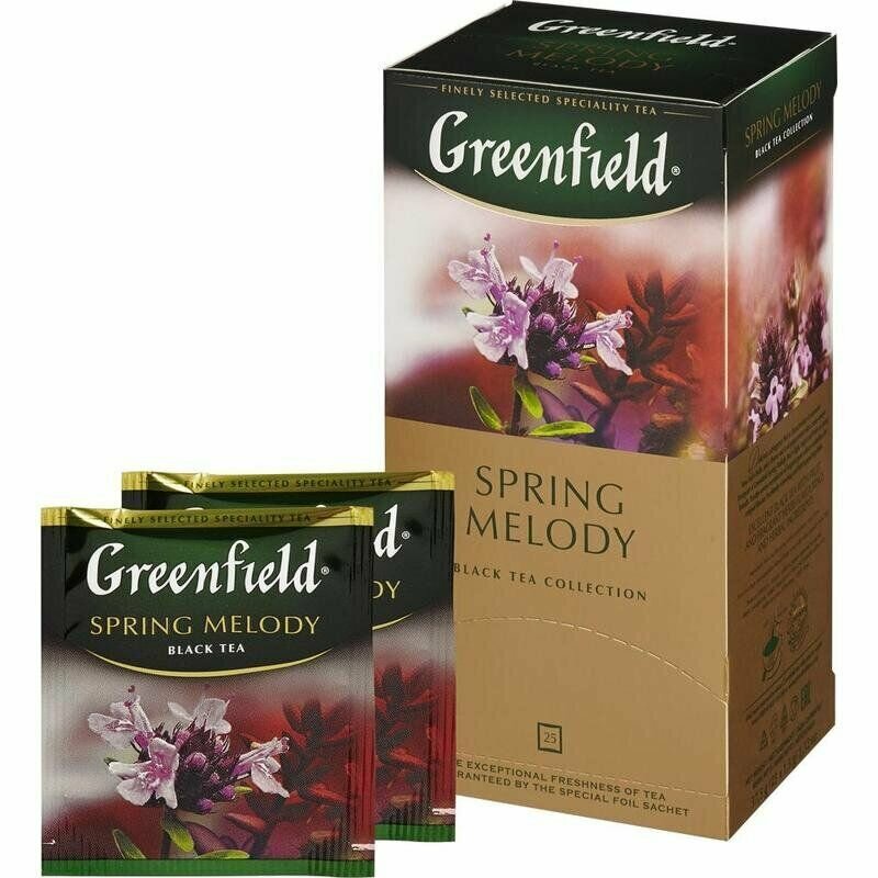 Greenfield Чай в пакетиках Spring Melody, черный, 25 пакетиков