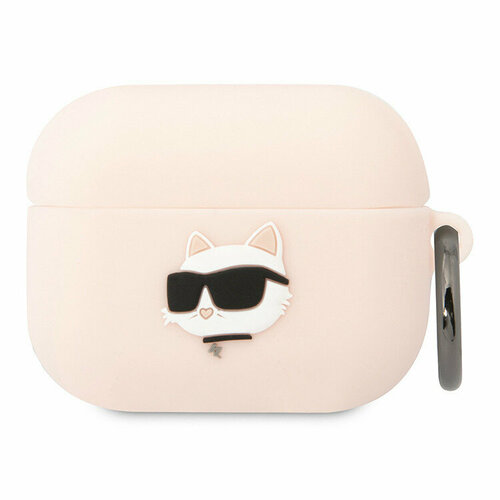 Karl Lagerfeld Чехол Silicone case with ring NFT 3D Choupette для Airpods Pro, розовый чехол karl lagerfeld для airpods pro 2 silicone with ring klap2runikp