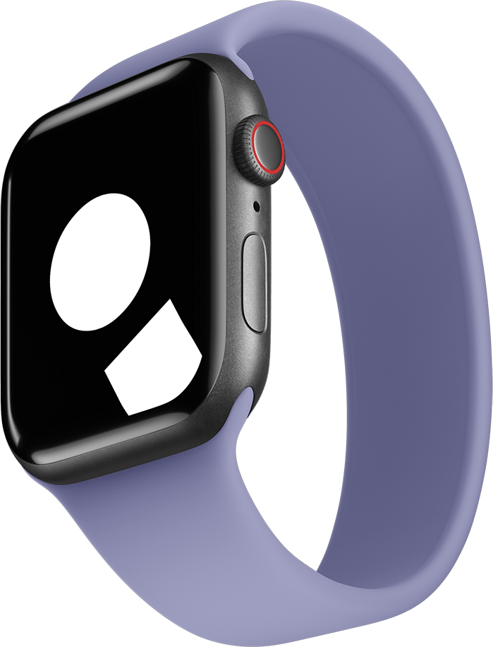 Силиконовый монобраслет для умных часов Apple Watch 38-40-41 mm / 135 см / Сменный браслет для смарт часов Эпл Вотч 1-8 SE серии / Lavender gray