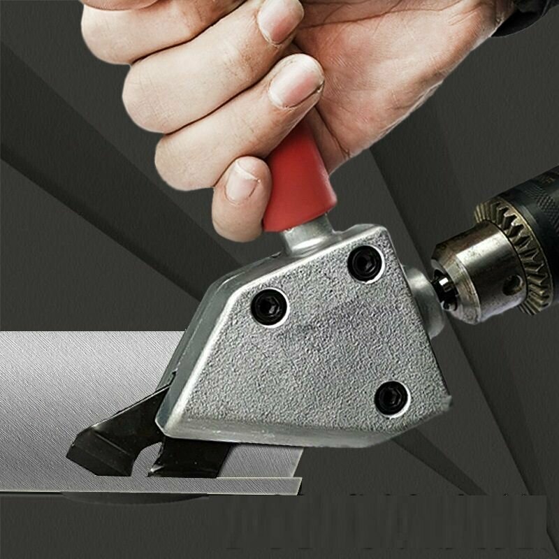 Насадка на шуруповерт для резки листового металла / Ножницы для железо адаптер на дрель нож для линолеума приспособление Инструмент