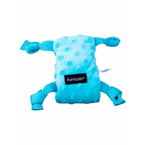 Сенсорная плюшевая улитка для щенков Playology с ароматом арахиса, голубая