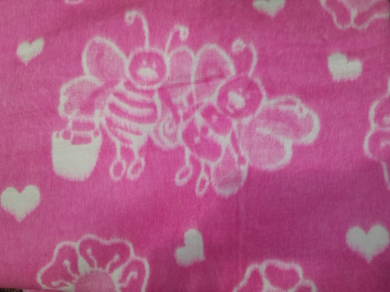 Одеяло байковое детское (57-4ЕТОЖ) цветное Пчелки