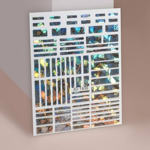 Наклейки для ногтей «Битое стекло», фольгированные, цвет голубой/золотистый/графит (комплект из 23 шт)