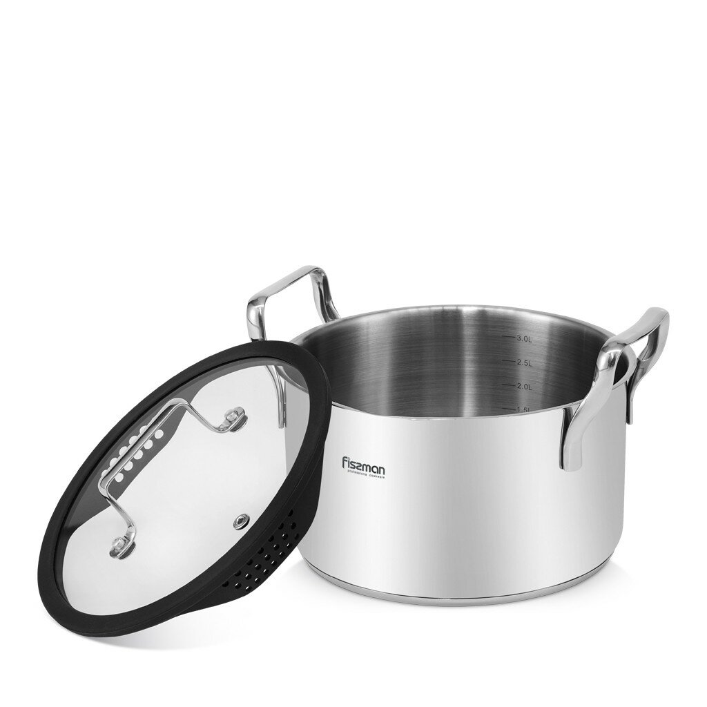 Кастрюля Fissman Fabia 20x11,5 см / 3,45 л со стеклянной крышкой - фото №15