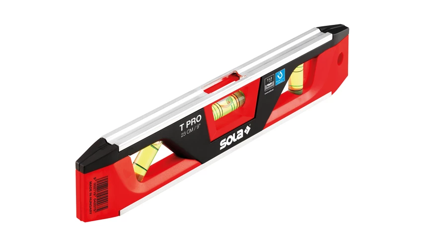 SOLA Уровень алюминиевый T Pro V-образный паз для труб 2 глазка точн. 100 мм/м 01430701