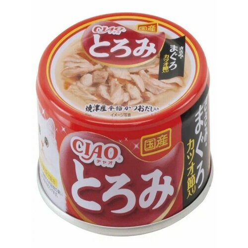 INABA Ciao Toromi 80 г консервы для кошек куриное филе с тунцом магуро и кацуобуси в бульоне 72 шт