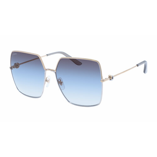 фото Солнцезащитные очки cartier, квадратные, оправа: металл, для женщин, синий