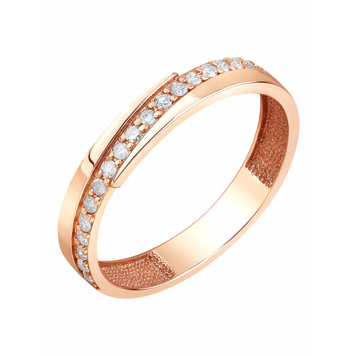 Кольцо обручальное АМБЕР Обручальное кольцо, белое золото, 585 проба, бриллиант, размер 18, белый