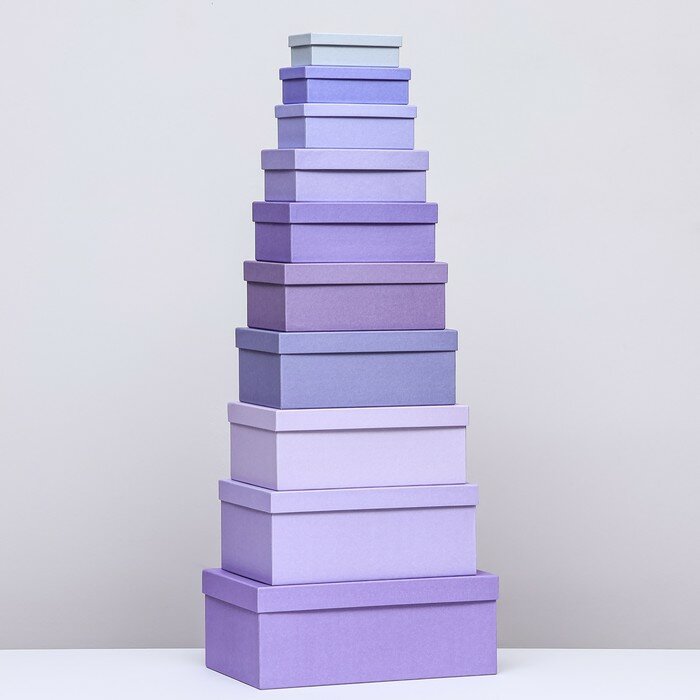 Набор коробок 10 в 1 "Оттенки фиолетового", 32,5 х 20 х 12,5 - 12 х 7 х 4 см