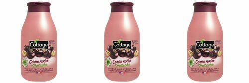 Cottage Молочко для душа увлажняющее Вишня-фисташка Cerise Noire & Pistache, 250 мл, 3 шт