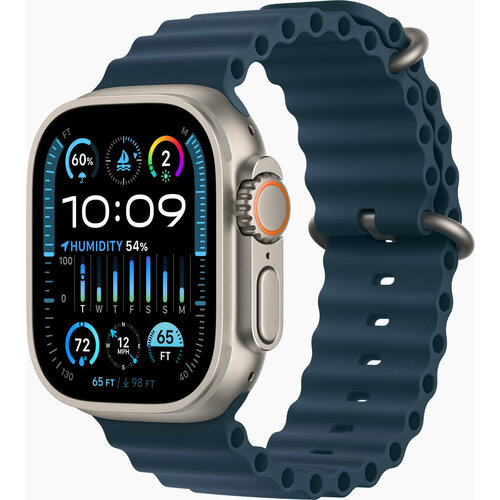 Apple Watch Ultra 2 GPS + Cellular, 49mm Titanium Case with Blue Ocean Band [MRF73ZA/A]