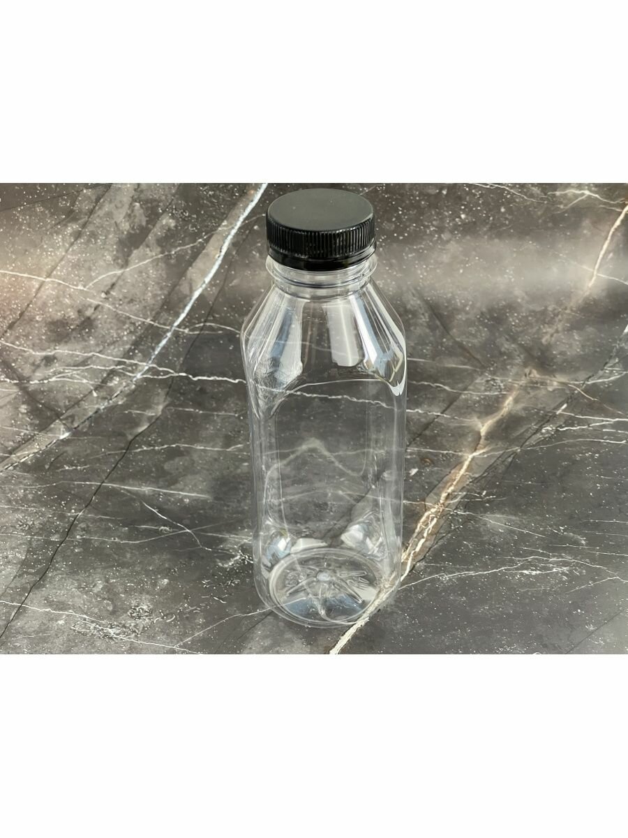 Пластиковая квадратная бутылка 500 мл с широкое с крышкой - фотография № 9
