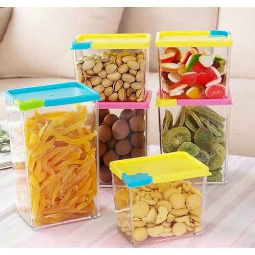 Набор баночек для сыпучих продуктов 6 штук набор контейнеров для круп набор баночек для продуктов 929₽