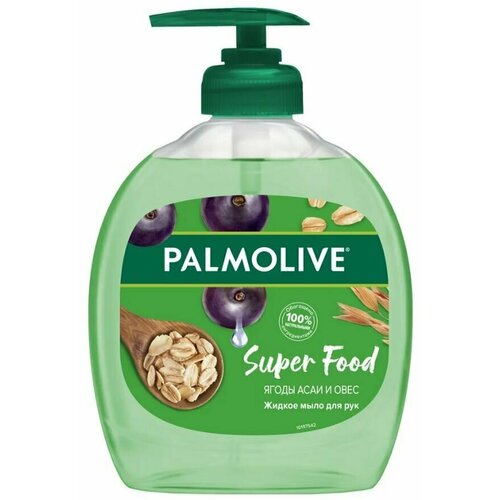 Palmolive Жидкое мыло Super Food Ягоды Асаи и Овёс, 300 мл