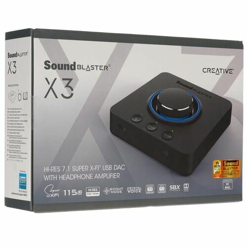 Звуковая карта Creative USB Sound BlasterX X-3 (SB-Axx1) 7.1 Ret - фото №18