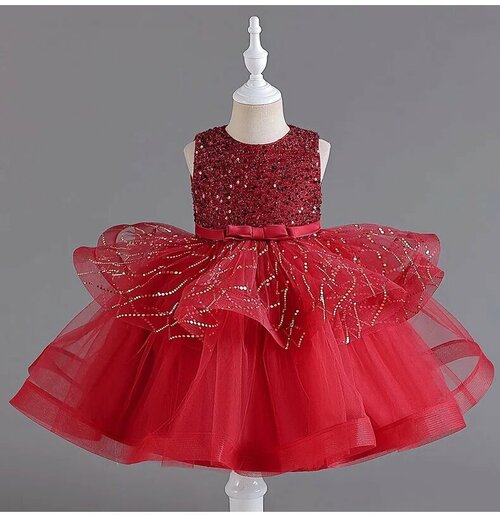 Платье, размер 120, красный