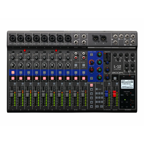 Zoom L-12 LIVETRAK — многофункциональная цифровая консоль для микширования, звукозаписи, мониторинга