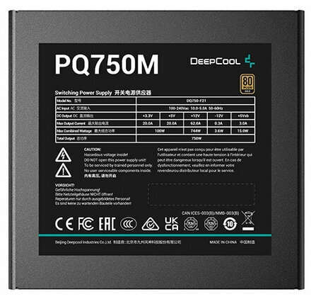 Блок питания Deepcool PQ750M ATX 750W Gold