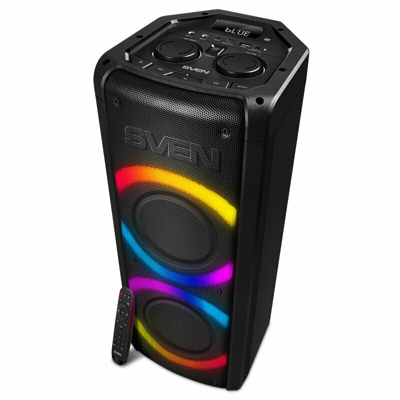 Портативная акустика SVEN PS-710, мощность 100 Вт (RMS), Bluetooth, FM-радио, USB, microSD, LED-дисплей, встроенный аккумулятор — фото 11