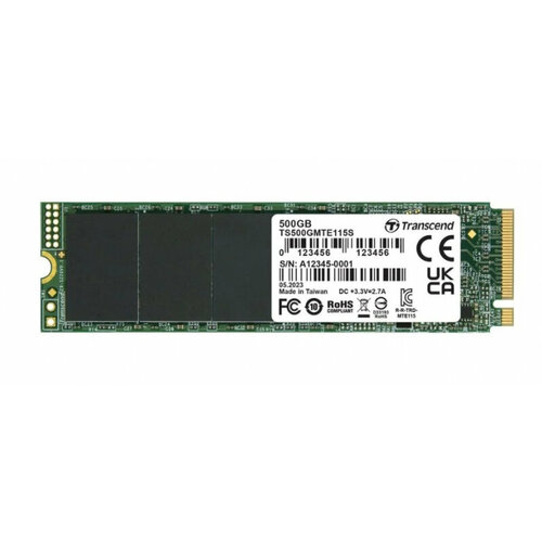 Transcend SSD MTE115S 500GB M222x80mm NVMe PCIe 30 x4 3D TLC RW 17001400MBs IOPs 250 000170 000 TBW 200 DWPD 02 5 лет 720900₽