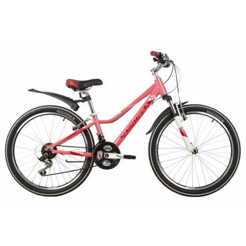 фото Подростковый велосипед novatrack 24" novara 18. v рама 11, коралловый 24ahv. novara.11crl22
