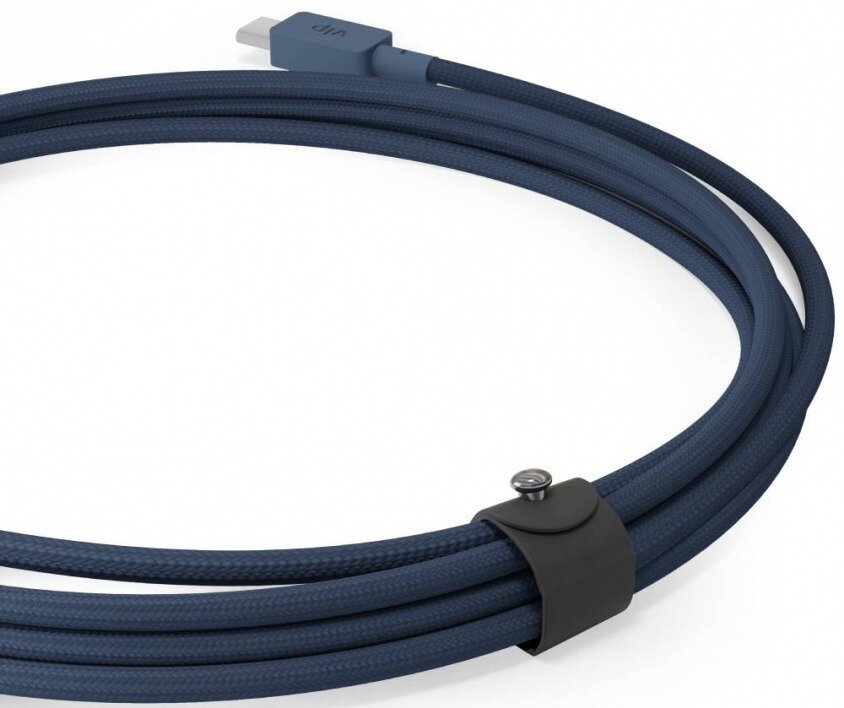 Дата-кабель VLP Nylon Cable USB C - USB C, 1.2м, темно-синий - фото №3