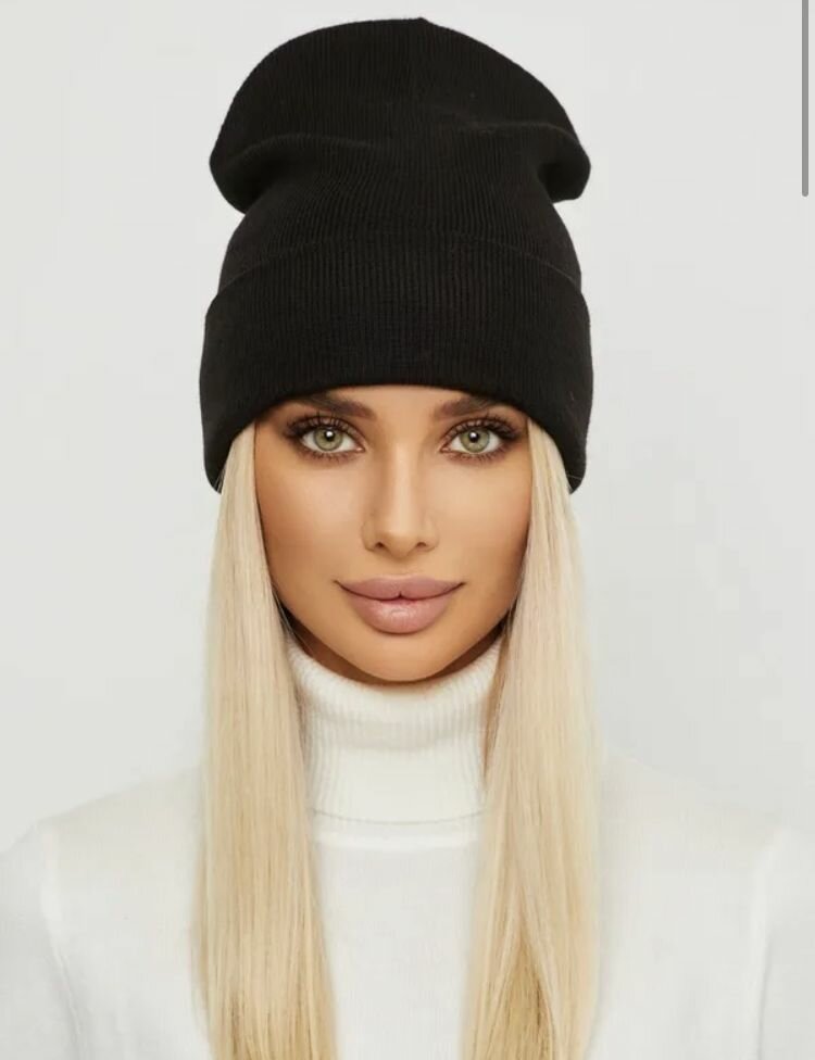 Шапка-бини 88trend Базовая коллекция для мужчин и женщин, размер OneSize, черный