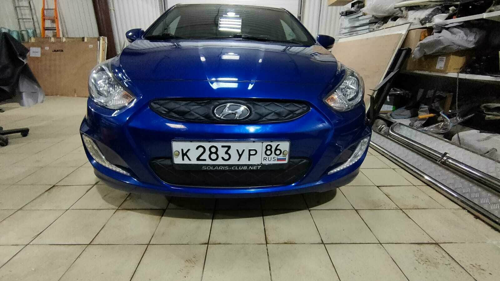 Утеплитель радиатора Hyundai Solaris 2011-2014 Хендай Солярис(комплект)