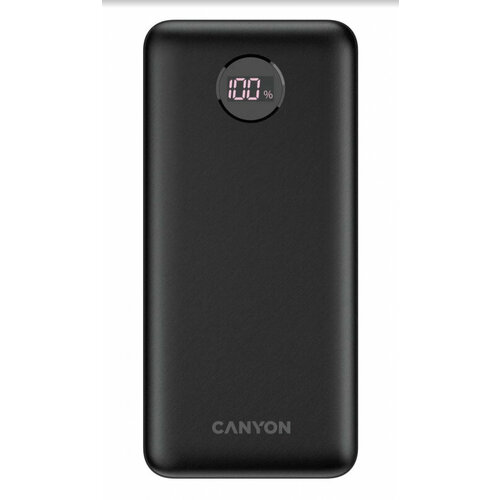 Внешний аккумулятор Canyon CNE-CPB2002B, 20000mAh, черный портативный аккумулятор canyon pb 2002 cne cpb2002b цвет черный