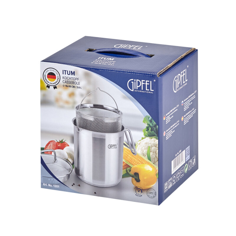 Кастрюля из нержавеющей стали Gipfel Itum 1301 16 см/3,6 л - фото №10