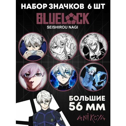 фото Значки на рюкзак синий замок наги манга anikoya