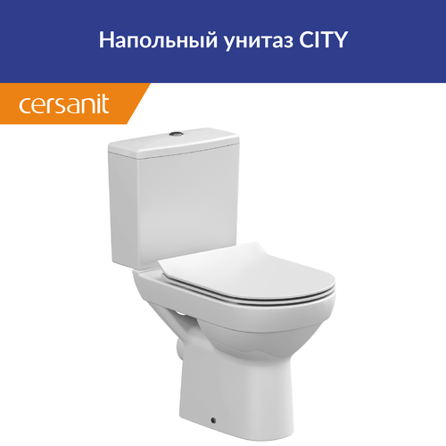 Унитаз напольный компакт безободковый Cersanit CITY Clean On S-KO-CIT011-3/5-COn-S-DL-w унитаз компакт cersanit s ko sfu011 3 5 con s dl w