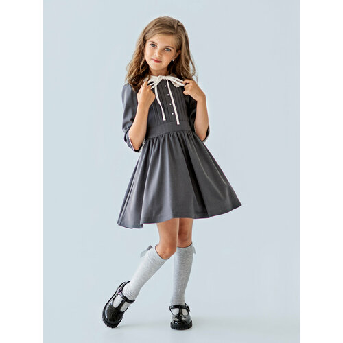Школьное платье Ole!Twice, комплект, размер 122, серый платье ole twice комплект размер 122 бордовый