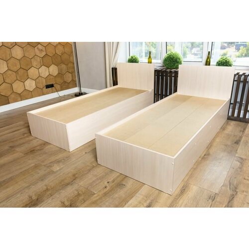 Кровать Односпальная 90х200 ЛДСП дуб светлый