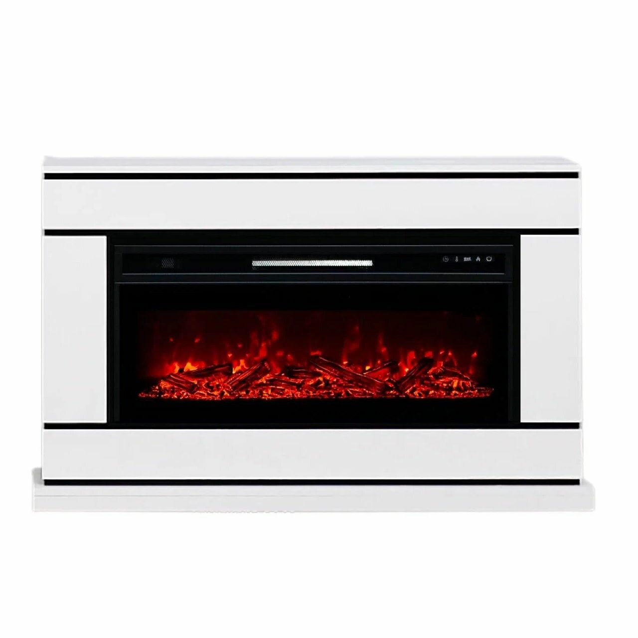 фото Электрокамин Bertino с очагом Pulsar 38 белый с черным