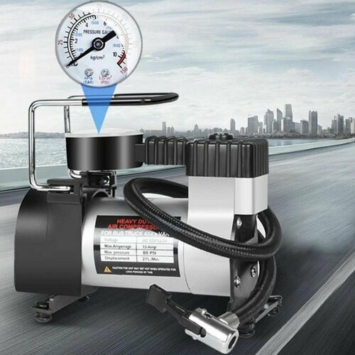 Компрессор автомобильный электрический с манометром 12В 1399₽
