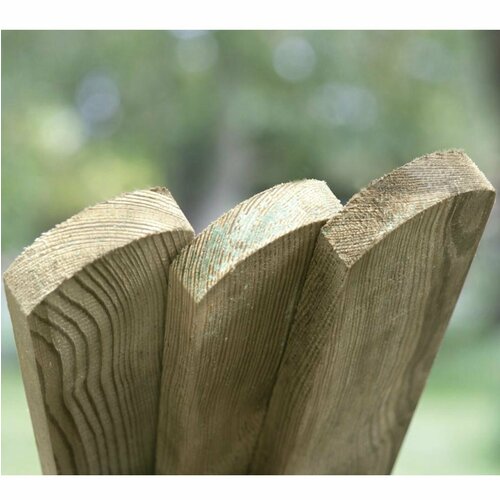 Доска забора, штакетник, KDI пропитка под давлением 25 х 90 х 1500 закруглен - 5 шт