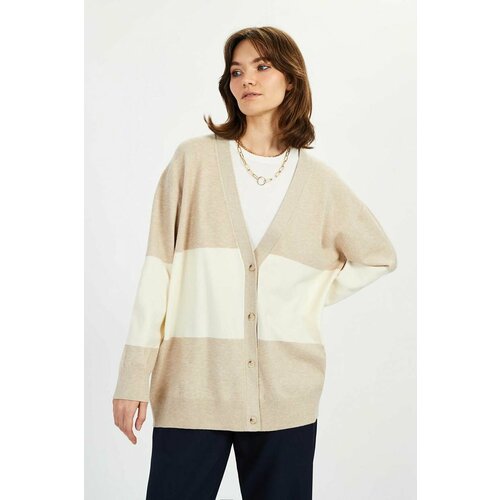 фото Кардиган baon b1422504, размер 42, , cold milk-dark tan