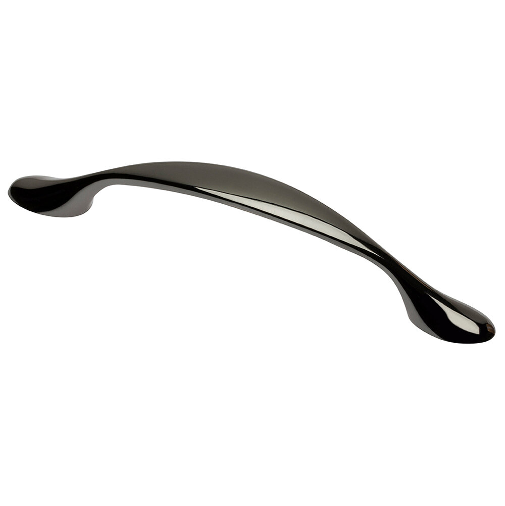 Ручка-скоба мебельная Camaio C=96 мм черная глянцевая - фотография № 1