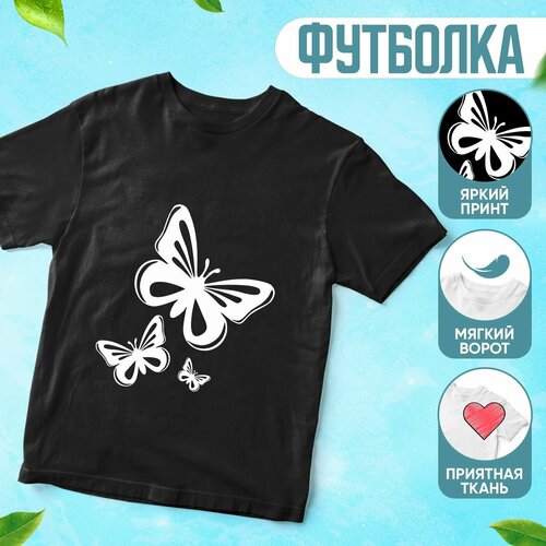 фото Футболка , размер 164, черный без бренда