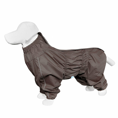 Yami-Yami одежда Дождевик для собак, коричневый, на гладкой подкладке, Стаффордширский терьер (спинка 52-54 см) лн26ос, 0,38 кг