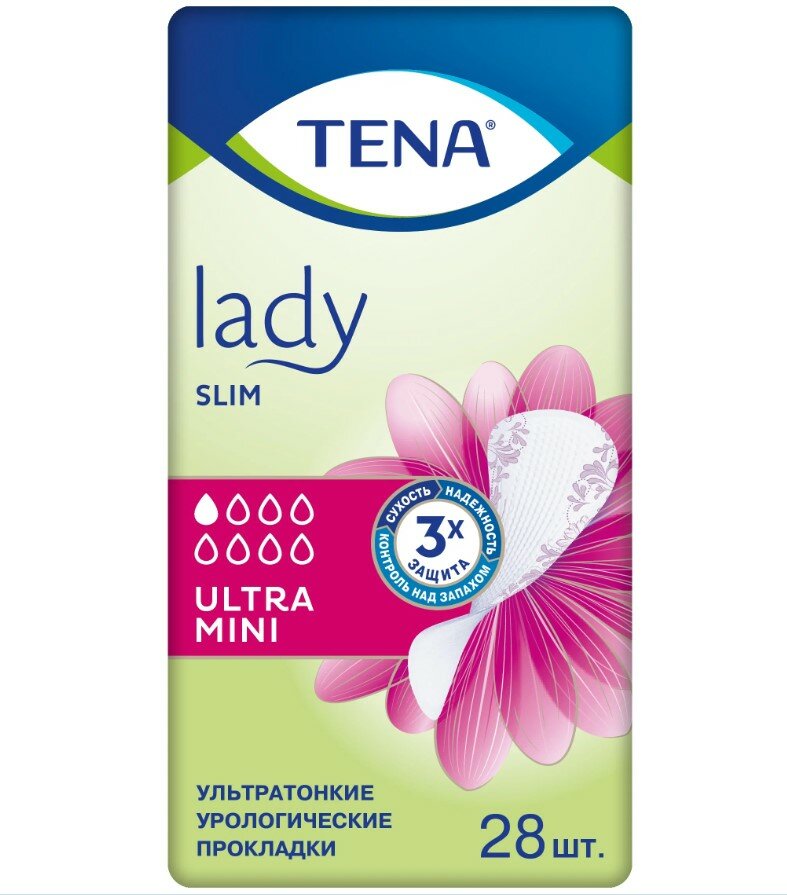 Урологические прокладки TENA Lady Slim Ultra Mini, 1 уп. по 28 шт.