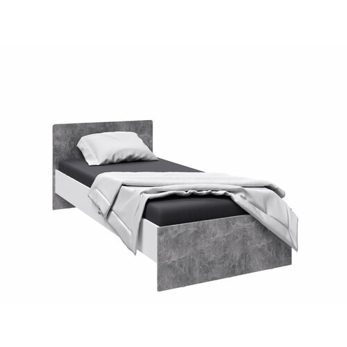 Кровать Лючия (0,9) белый/ателье светлое без ящика