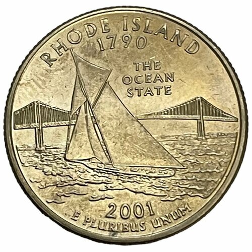 США 25 центов (1/4 доллара) 2001 г. (Квотеры 50 штатов - Род-Айленд) (P) (CN)