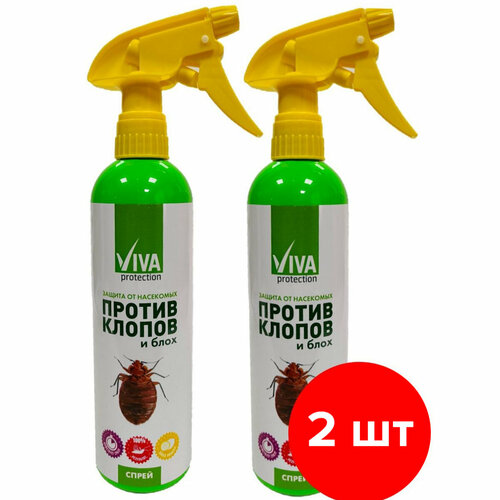 Спрей от постельных клопов и блох VIVA PROTECTION, 2шт по 500мл (1 л)