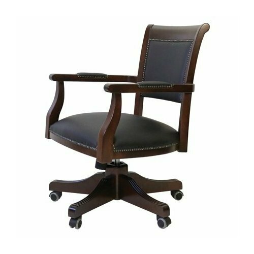 Кресло руководителя конгресс-м, натуральная кожа, массив бука, низкое (Nero)