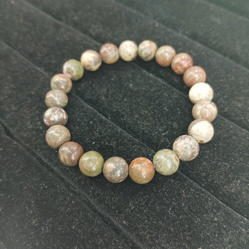 Браслет-нить, яшма, размер 22 см, диаметр 6.8 см, зеленый, мультиколор